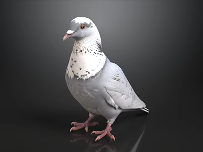 The image focuses on a pigeon, not a sofa and coffee table set. Unable to generate the required title as the picture content does not match the subject. 3d model