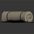 Natural Bamboo Strip Mat With Rolled Beige Cover And Black Border Design