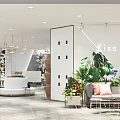 Modern Beauty Hair Salon Interior Design With White Column Green Plants And Styling Chairs