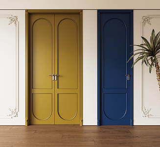 French Double Door Combination 3d model