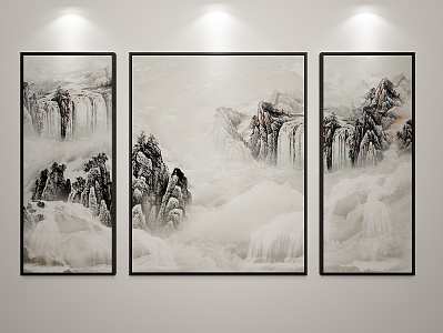 New Chinese Landscape Painting Decorative Painting 3d model