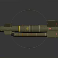 Green Aerospace Rocket Vehicle With Yellow Ring And Tail Fins 3D Rendering