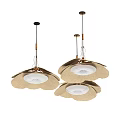 Natural Rattan Leaf Shaped Chandelier With Wooden Hanging Structure And Neutral Tones