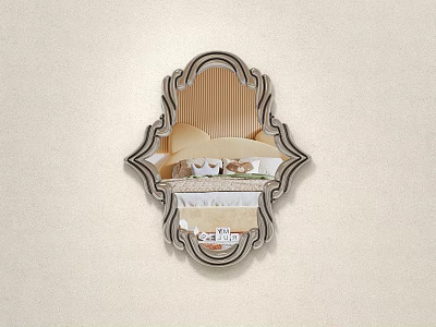 Elegant Vintage Decorative Mirror With Ornate Carved Frame Wall Mounted 3d model