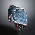 Professional Baseball Glove With Blue Red Design Braided Texture And Stitching Details