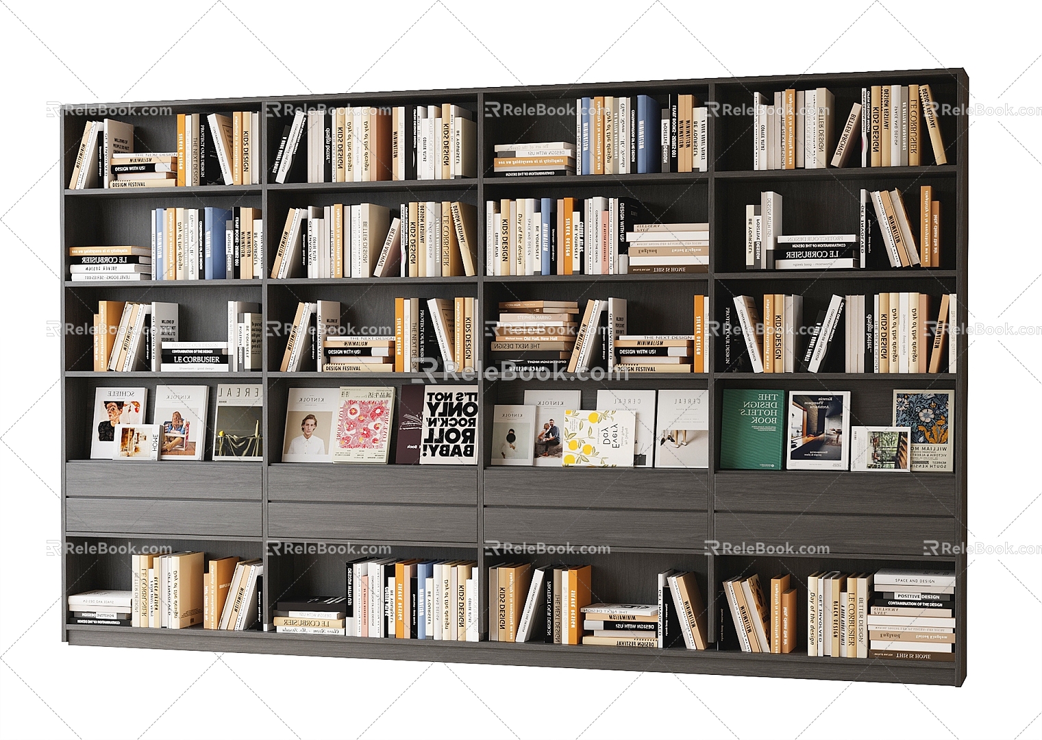 Bookcase Books Books Book Ornaments 3d model