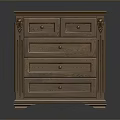 Classic Wooden Dresser With Carved Details And Multiple Drawers Design