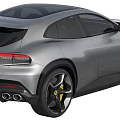 Silver Gray Ferrari Car With Modern Sleek Body And Black Wheels Design