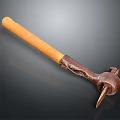 Vintage Hand Hammer With Wooden Handle And Rustic Metal Head Tool