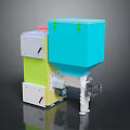 Industrial Mechanical Equipment With Blue Green White Sections Including Control Panel And Drive Mechanism