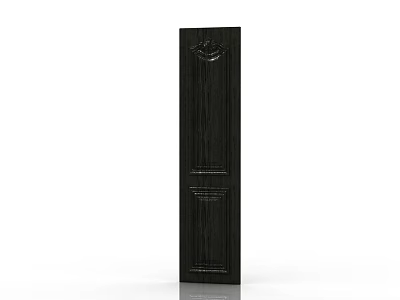 Modern Black Wooden Double Door With Paneled Design And Smooth Surface 3d model