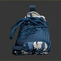 Blue Athletic Shoes With Mesh Upper Lace Up Design And White Soles
