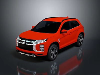 Orange SUV Exterior Design With Modern Sporty Style And Reflective Surface Details 3d model