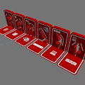 Interactive Zone Featuring Red Cards With Various Human Silhouettes And Fitness Activities
