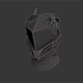 Gray Geometric Mechanical Helmet Model With Angular Design And Sci Fi Elements