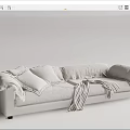 Modern double sofa 3d model