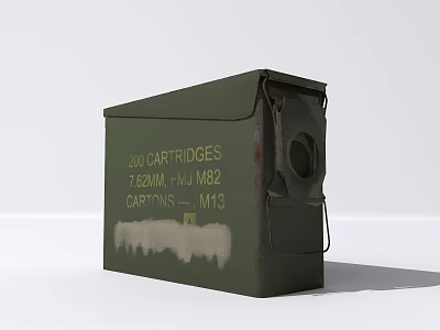 Military Ammunition Crate Holding 200 Cartridges 7.62MM FMJ M82 Cartons M13 3d model