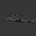Military Attack Helicopter With Twin Rotors Weapon Mounts Dark Camouflage And Aerodynamic Structure