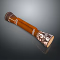Traditional Brown Wooden Rolling Pin With Decorative Patterns For Daily Kitchen Use