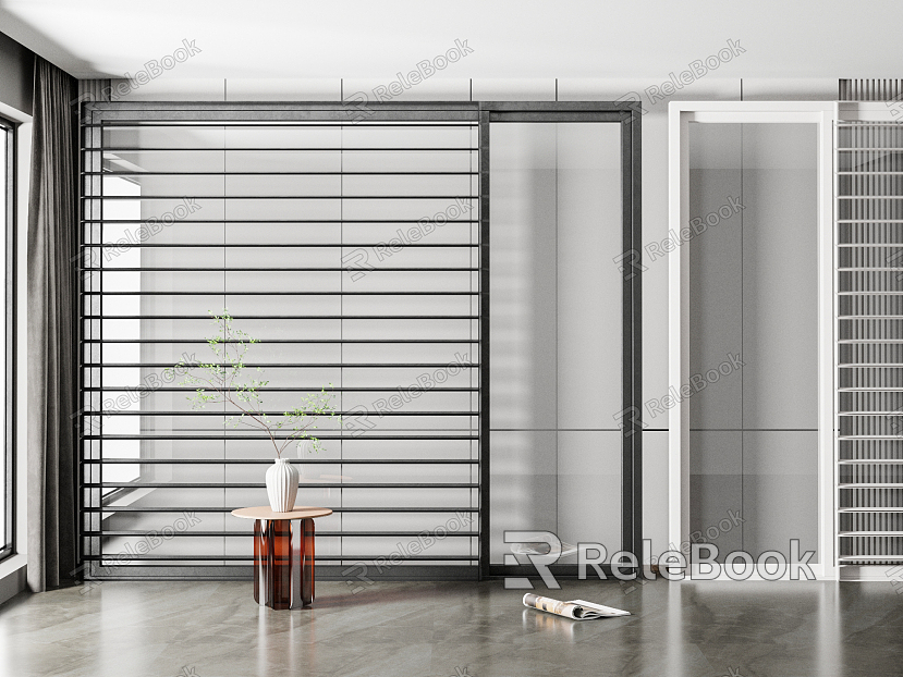 Modern floor-to-ceiling window blinds model