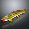 Yellow Green Spotted Fish Shaped Household Decor With Red Mouth And Reflective Surface