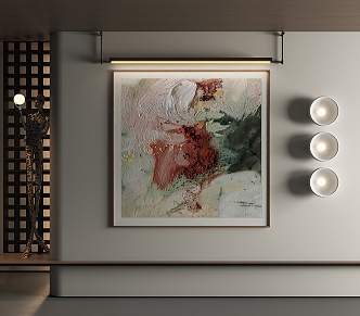 Modern abstract painting oil painting high-end art hanging painting 3d model