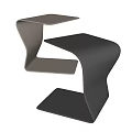 Modern Curved Side Table With Black And Beige Wave Shaped Frame 3d model