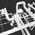 Industrial Equipment Pipeline System With Valves Gauges And Metal Components