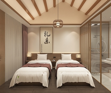 New Chinese Standard Room 3d model