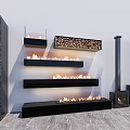 Modern Fireplace Designs With Wall Mounted Units And Wood Storage