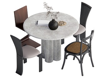 Dining table and chair combination 3d model