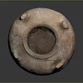 Ancient Cracked Clay Pot With Handles And Textured Surface For Daily Household Use