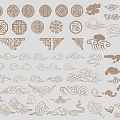 Chinese-style Carved Carved Pattern Totem Window Carved Pane 3d model