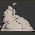 Game Movie Character 3D Model With Big Nose Sharp Teeth And Wing Like Ears