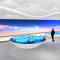Modern Shopping Mall Lobby With Large Digital Screen Display Counters Spacious Interior And Contemporary Lighting