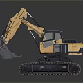 Industrial Tracked Excavator with Mechanical Arm and Operator Cabin for Construction Projects
