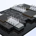 Modern Landscape Tree Pond Square Landscape Square Fountain Yongquan 3d model