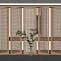 New Chinese-style screen partition screen 3d model