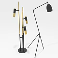 Modern Floor Lamps Furniture With Metal Stands Black Shades And Gold Accent Designs