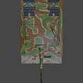Military Camouflage Tank With Long Gun Barrel Tracks And Turret Machine Gun