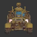 Yellow Industrial Machinery Vehicle Featuring Mechanical Arm And Spiked Front End