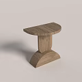Wooden Dining Table With Simple Modern Design And Curved Wooden Base 3d model