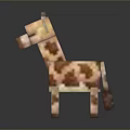 Pixelated Blocky Giraffe Game Character With Brown Beige Colors In Minecraft Style 3D Render