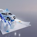Blue Dongfeng Nissan X TRAIL Car Display With Snowflake Decorations Scene