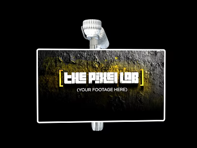 Billboard Design Featuring THE PIXEL LAB Text With Textured Background And Footage Placeholder 3d model