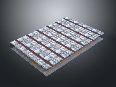 Plants Growing In Grid Arranged Cultivation System With Uniform Rows And Plant Modules 3d model
