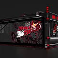 Kangshifu Sports Hydration Research Institute Booth With Black Red Design And Pipeline Structure