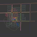 Modern Large Scale Industrial Plant Layout With Office Buildings Greenery And Parking Area