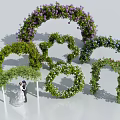 Garden Decor Floral Arches and Greenery Wreaths with Various Shapes for Weddings