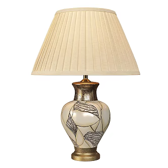 Middle Ancient Simple European Ceramic Table Lamp 3d model